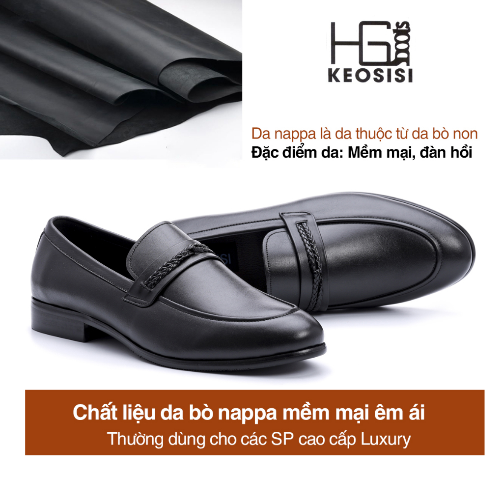 Giày da nam cao cấp Luxury HG03 da bò thật đế phíp dáng công sở hàng hiệu Hộp sang trọng KEOSISI Bảo hành 12 tháng