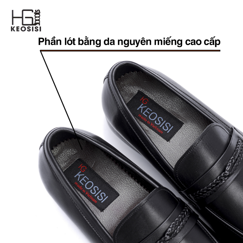 Giày da nam cao cấp Luxury HG03 da bò thật đế phíp dáng công sở hàng hiệu Hộp sang trọng KEOSISI Bảo hành 12 tháng