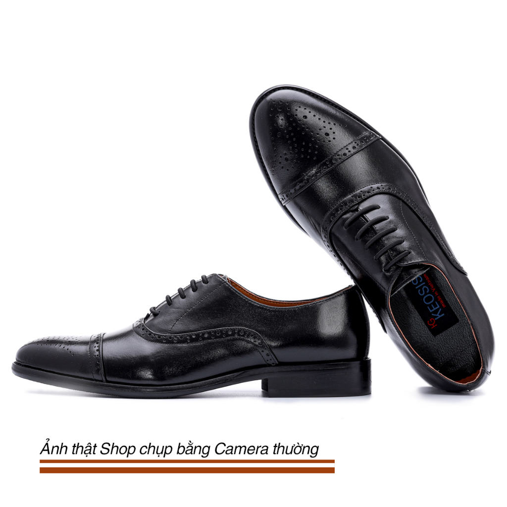 Giày da nam Oxford công sở OF02 đế phíp da bò thật cao cấp Hộp đựng sang trọng KEOSISI Bảo hành 12 tháng