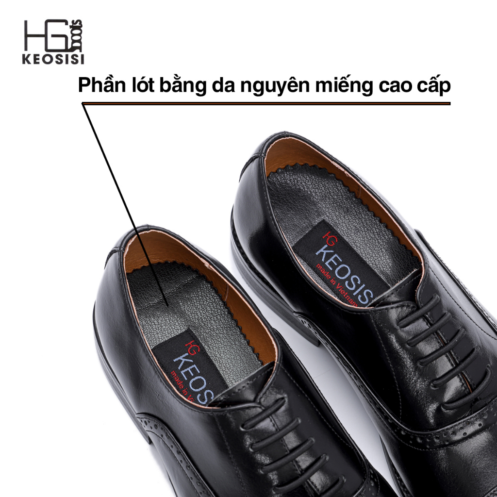 Giày da nam Oxford công sở OF02 đế phíp da bò thật cao cấp Hộp đựng sang trọng KEOSISI Bảo hành 12 tháng