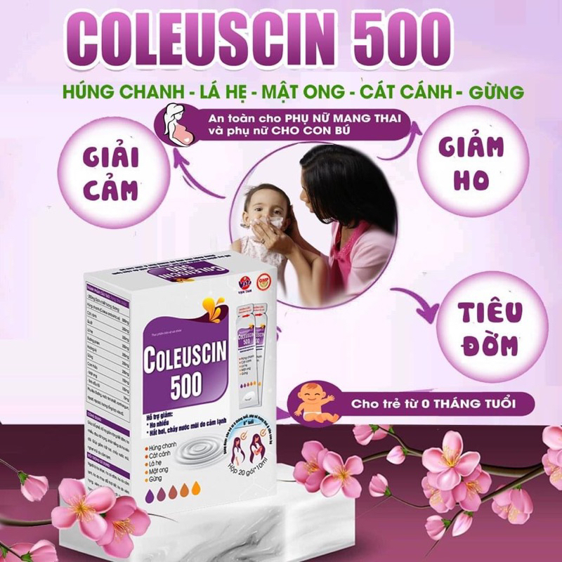 SIRO HO CẢM COLEUSCIN. GIẢI CẢM, GIẢM HO, TIÊU ĐỜM. AN TOÀN CHO TRẺ SƠ SINH, PHỤ NỮ CÓ THAI.