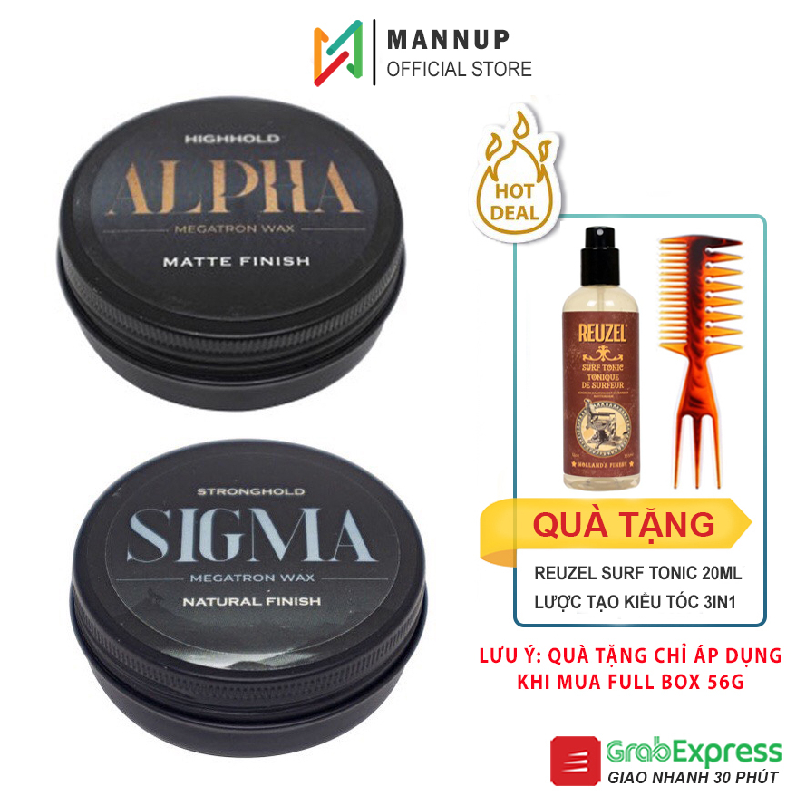 Sáp Vuốt Tóc Alpha Clay Wax & Sigma Molding Wax 56gr