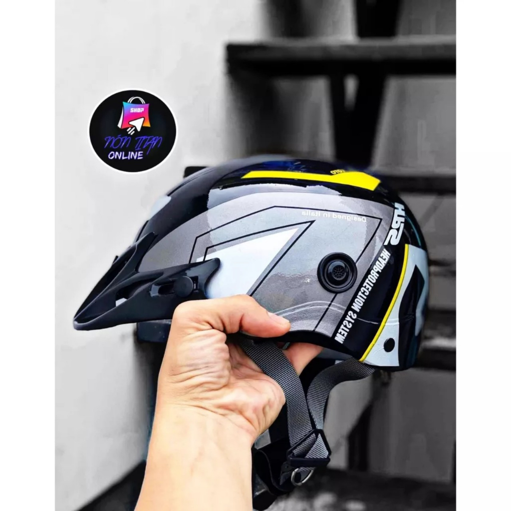 Nón Bảo Hiểm 1/2 Đầu - Mỏ GiVi Nhúng CarBon - Thời Trang Năng Động Cá Tính