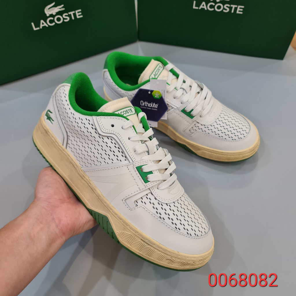 Giày nam Lacoste L001 123 Leather Heel Pop – Trắng/Xanh