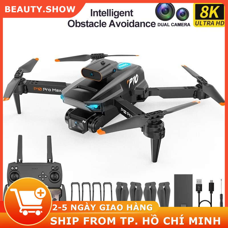 ⚡️ 𝙁𝙧𝙚𝙚 𝙎𝙝𝙞𝙥 ⚡️ Máy bay không người lái mini Flycam P10 Pro với camera kép 8K Wifi FPV 4 mặt Tránh chướng ngại vật | BigBuy360 - bigbuy360.vn