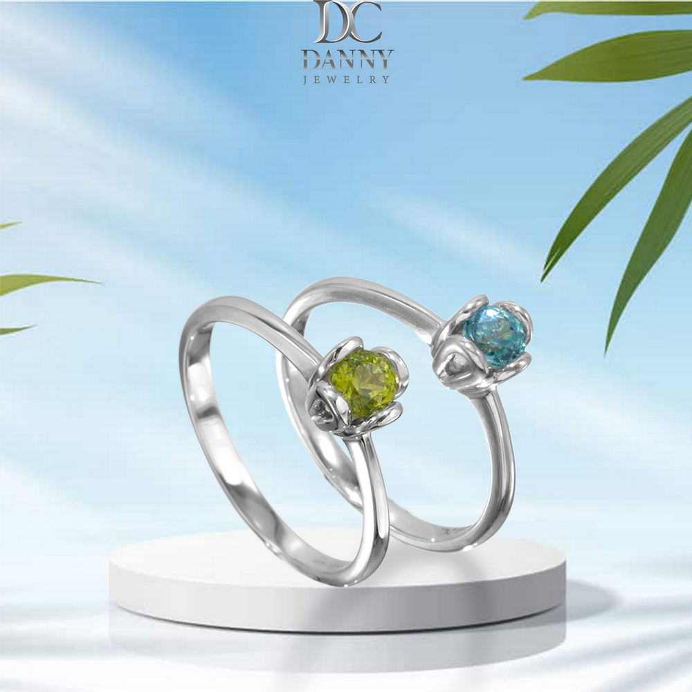 Nhẫn Nữ Danny Jewelry Bạc 925 Xi Rhodium Đính Đá Zircon/Peridot KI2GAE001