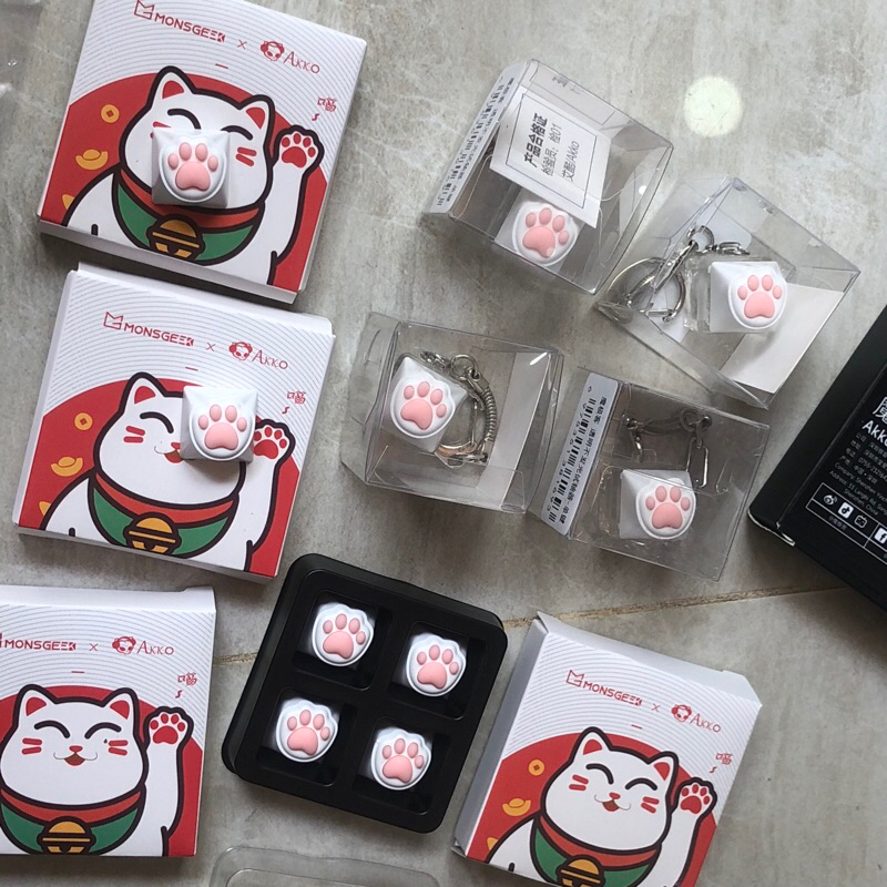 Bộ keycap AKKO chân mèo – Cat Paws Artisan (Chất liệu PC / hộp 4 nút / hộp 1 nút) | BigBuy360 - bigbuy360.vn