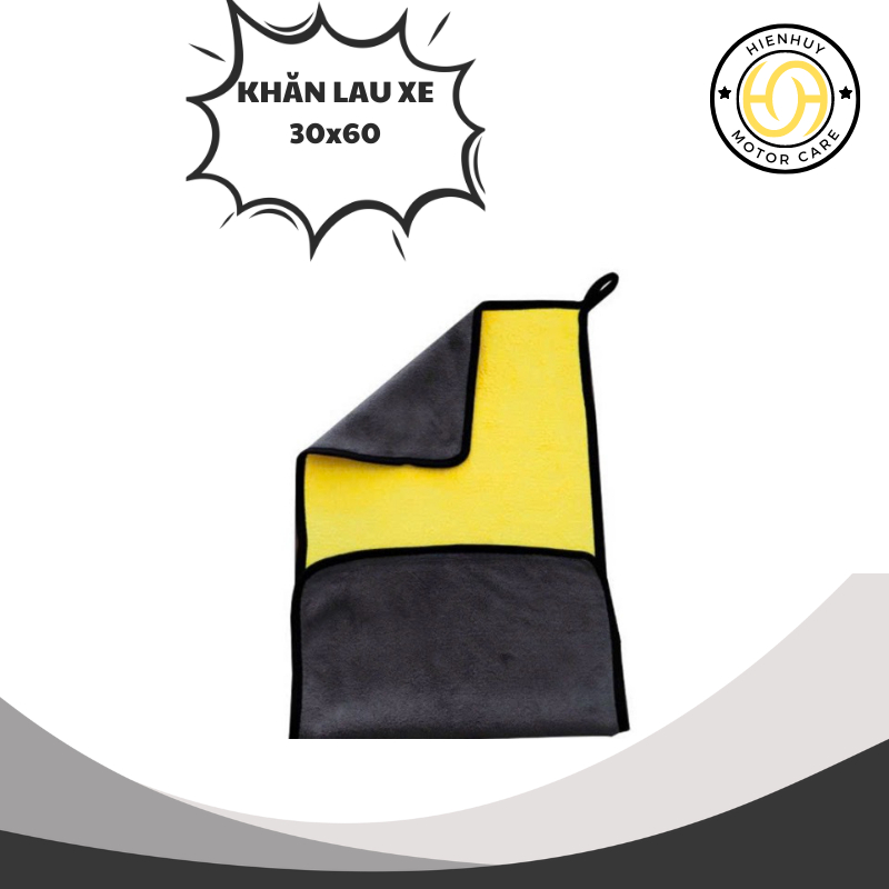 Khăn Lau Đa Năng Microfiber 2 Mặt Vàng - Xám