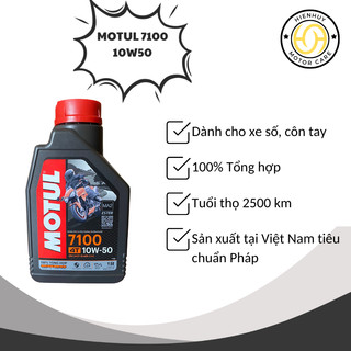 Nhớt tổng hợp motul 7100 10w50 dung tích 1000ml dành cho xe số, xe côn tay, xe moto