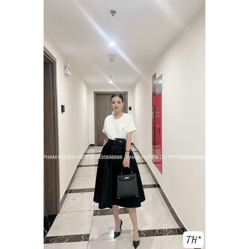 Chân váy Pra.da kèm đai túi siêu sịn