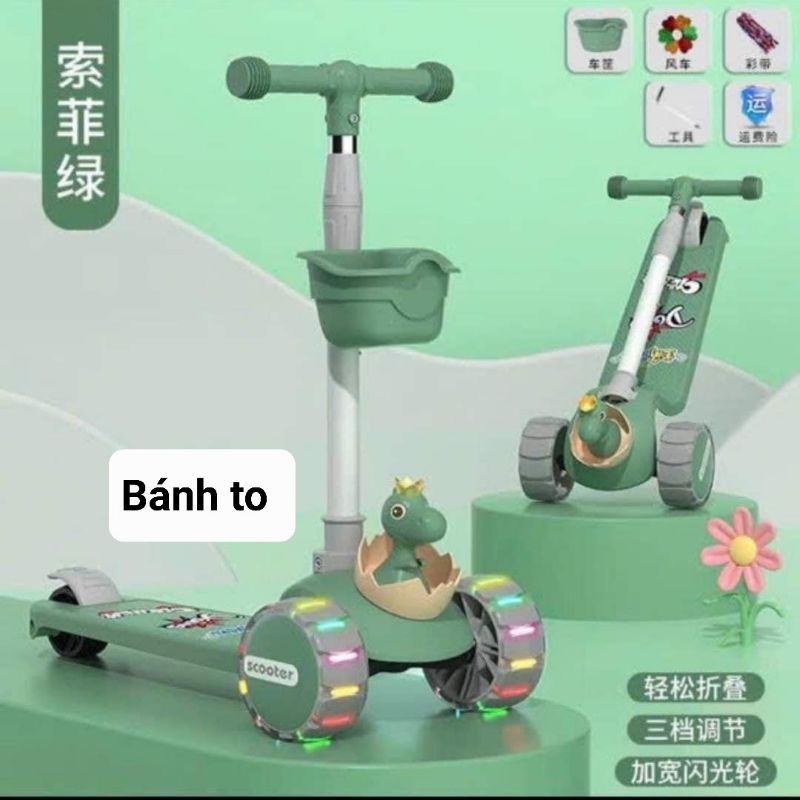 Xe trượt Scooter khủng long có cả loại bánh nhỏ và bánh to ạ