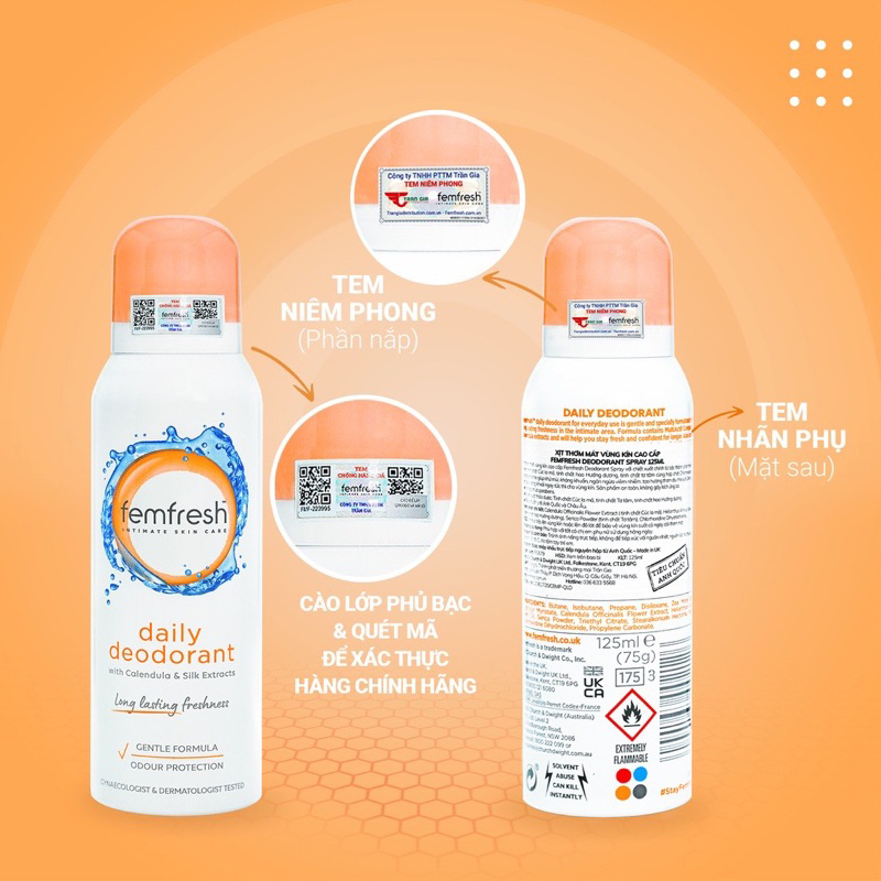 Xịt khử mùi, thơm mát vùng kín Femfresh chính hãng