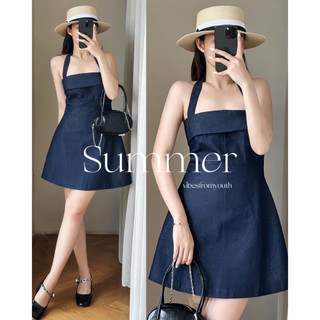 ĐẦM JEAN CHỮ A DÂY VÒNG CỔ VIBES_DA790 ( ảnh chính chủ )