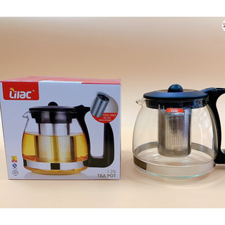 Bình lọc trà thủy tinh chịu nhiệt 100 độ lilac - có lõi lọc inox 304 dày dặn dung tích 900ml