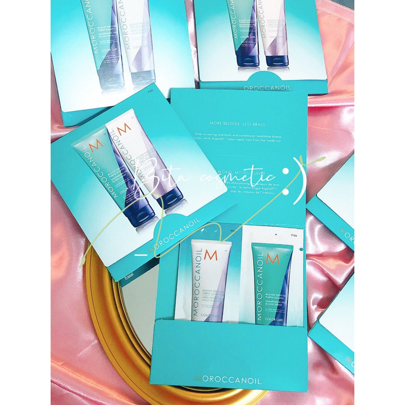 Set Dầu Gội-Xả Tím Moroccanoil Blonde Protecting Violet