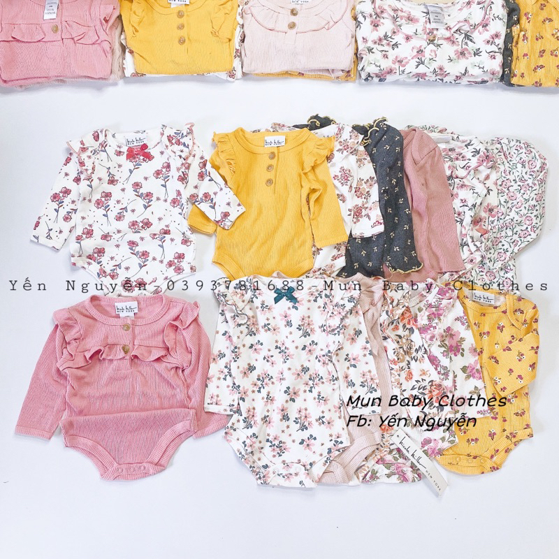 Body chip dài tay bé gái dễ thương, tiểu thư điệu đà