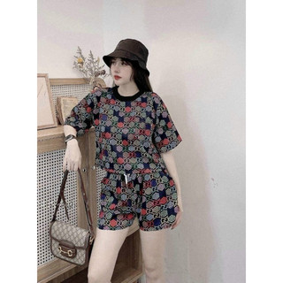 SET SHORT COTTON THÊU PHỐI 3D CAO CẤP