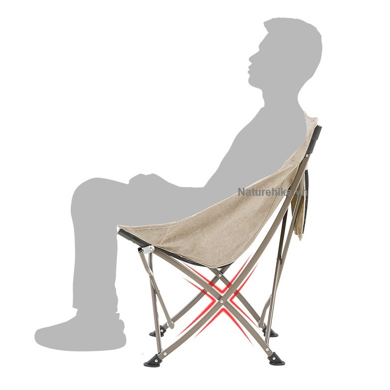Ghế gấp gọn dã ngoại câu cá Naturehike NH18X004-Y đen đỏ khaki