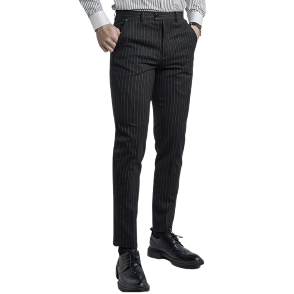 Quần âu kẻ sọc cotton cao cấp thương hiệu HIDALGO 011