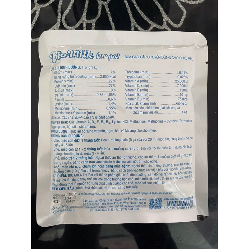Bio - Milk Sữa Chó Mèo gói 100gr