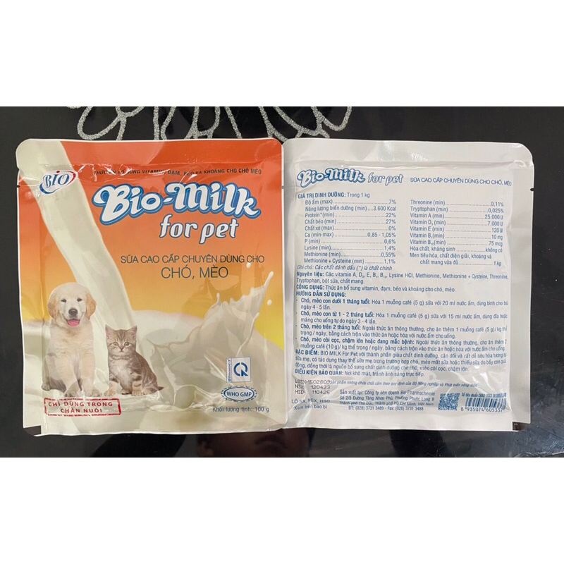 Bio - Milk Sữa Chó Mèo gói 100gr