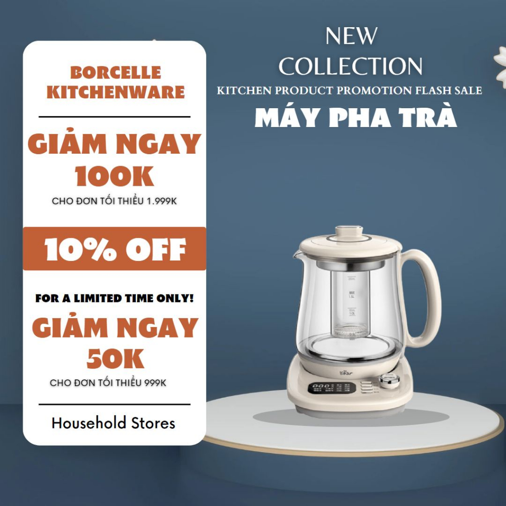 Máy Pha Trà Bear Sube011 - Bản Tiếng Việt
