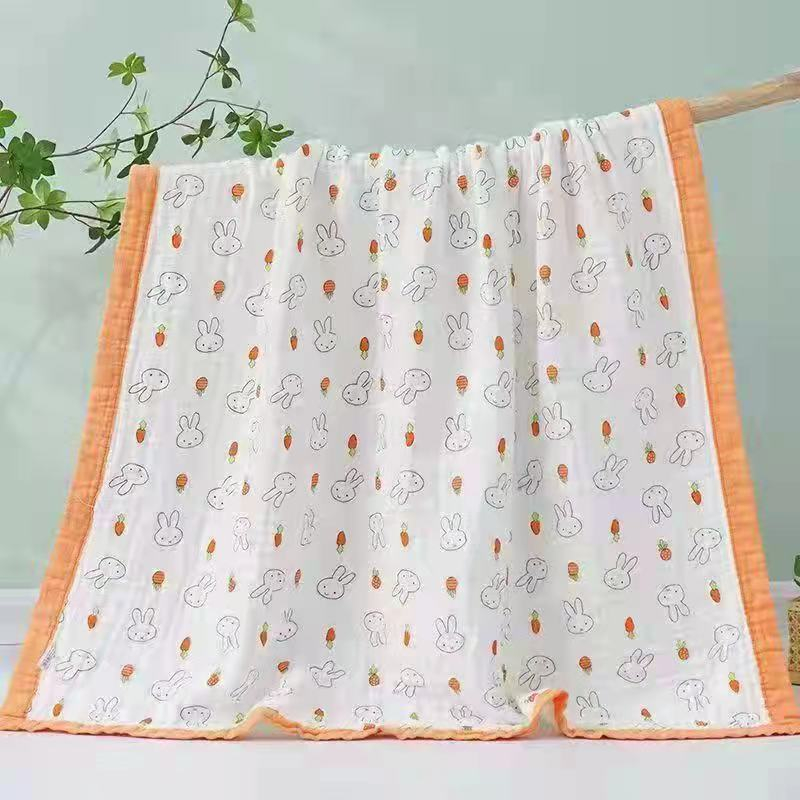 Khăn xô 6 lớp sợi tre bo viền, khăn tắm mềm mại cho bé sơ sinh size lớn 105 x 105 cm