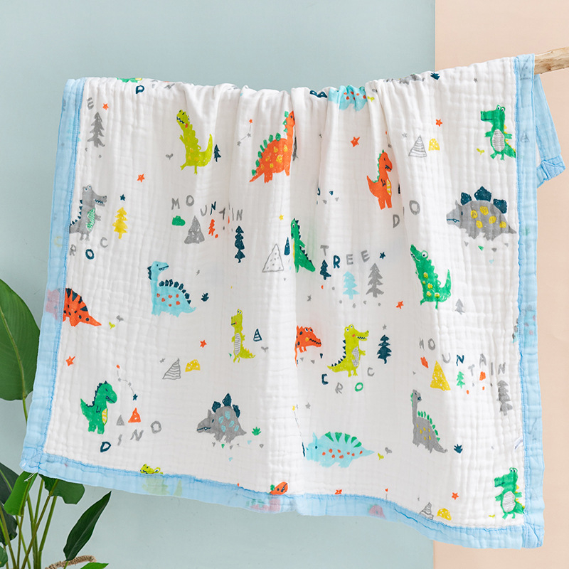 Khăn xô 6 lớp sợi tre bo viền, khăn tắm mềm mại cho bé sơ sinh size lớn 105 x 105 cm