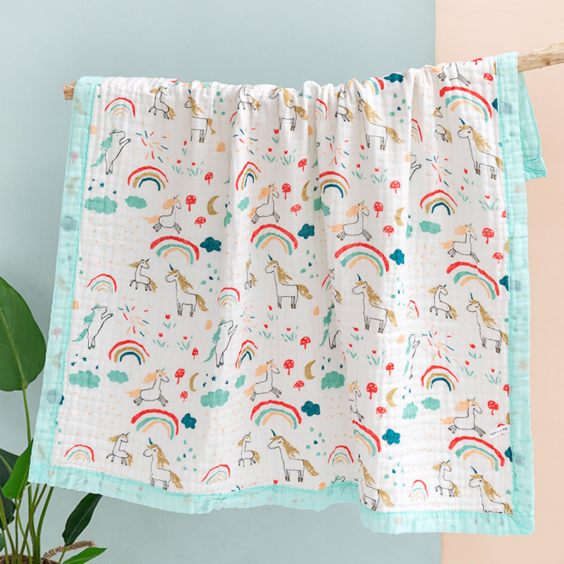 Khăn xô 6 lớp sợi tre bo viền, khăn tắm mềm mại cho bé sơ sinh size lớn 105 x 105 cm