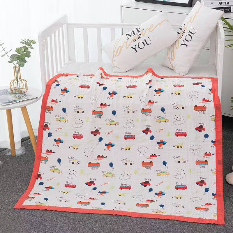 Khăn xô 6 lớp sợi tre bo viền, khăn tắm mềm mại cho bé sơ sinh size lớn 105 x 105 cm