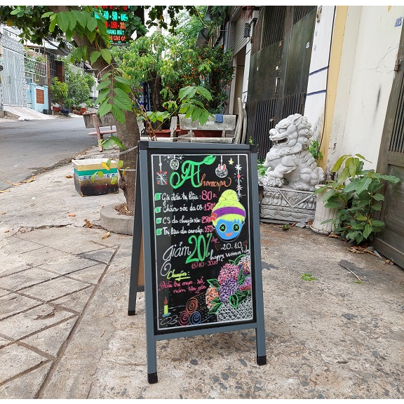 Bảng Menu kính 2 mặt viết bút dạ quang