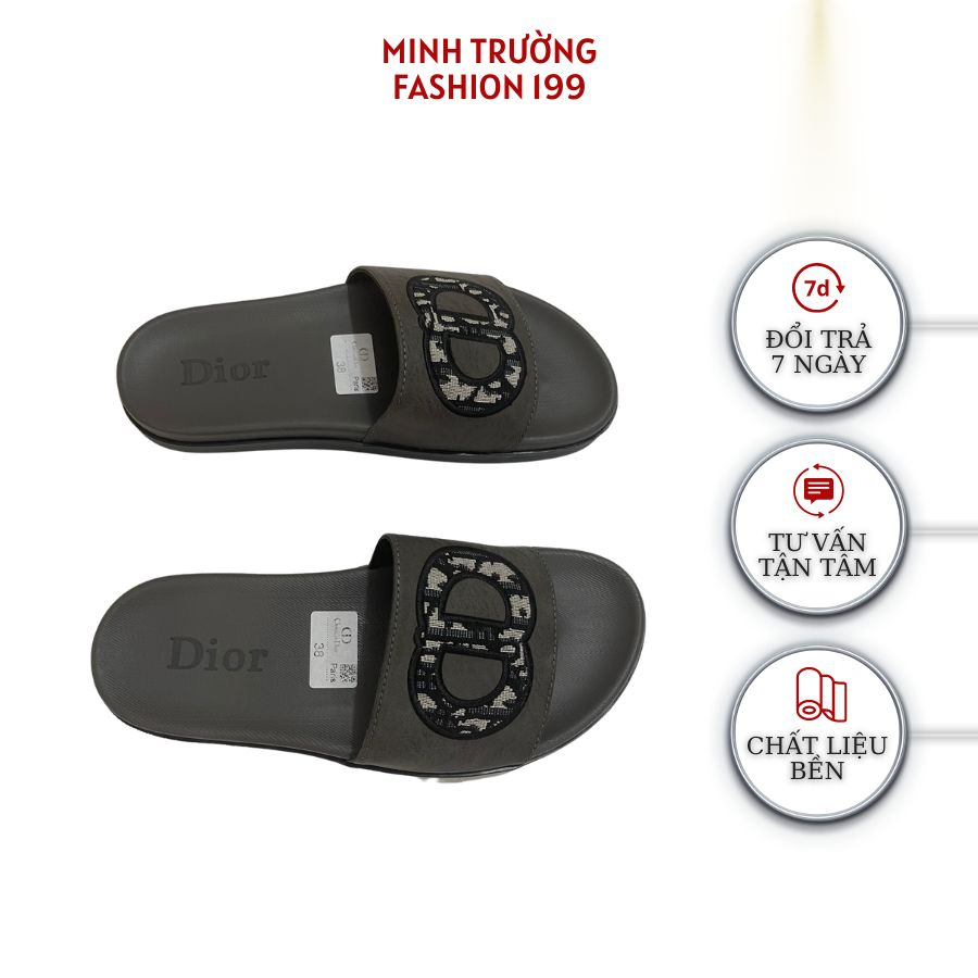Dép dior nam quai da - dép quai ngang dior thời trang - dép nam chống trơn , đế êm