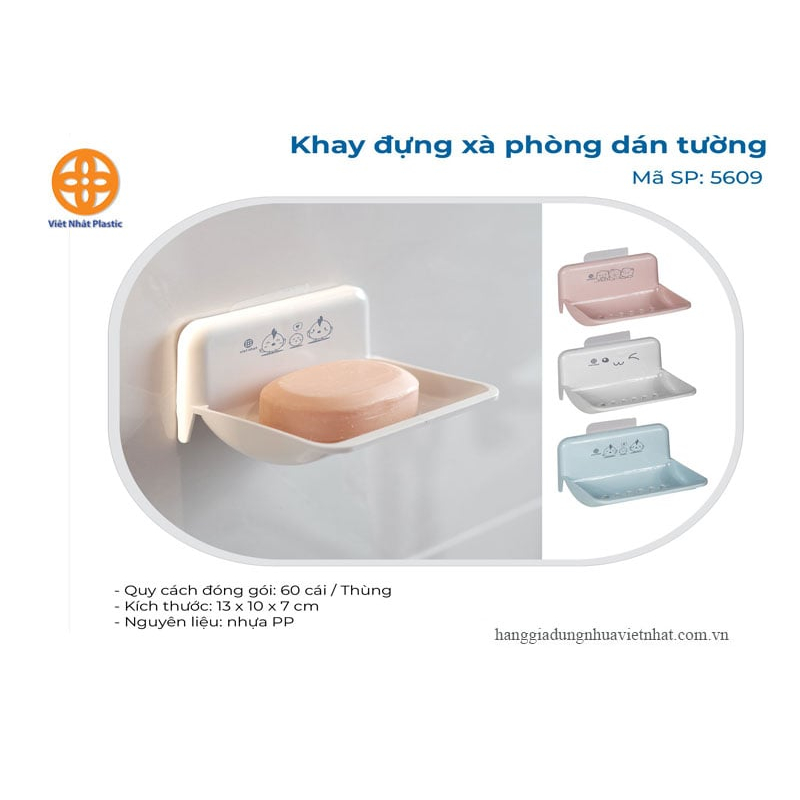 khay đựng xà phòng dán tường Việt Nhật, kệ dán tường nhà tắm để xà bông 5609