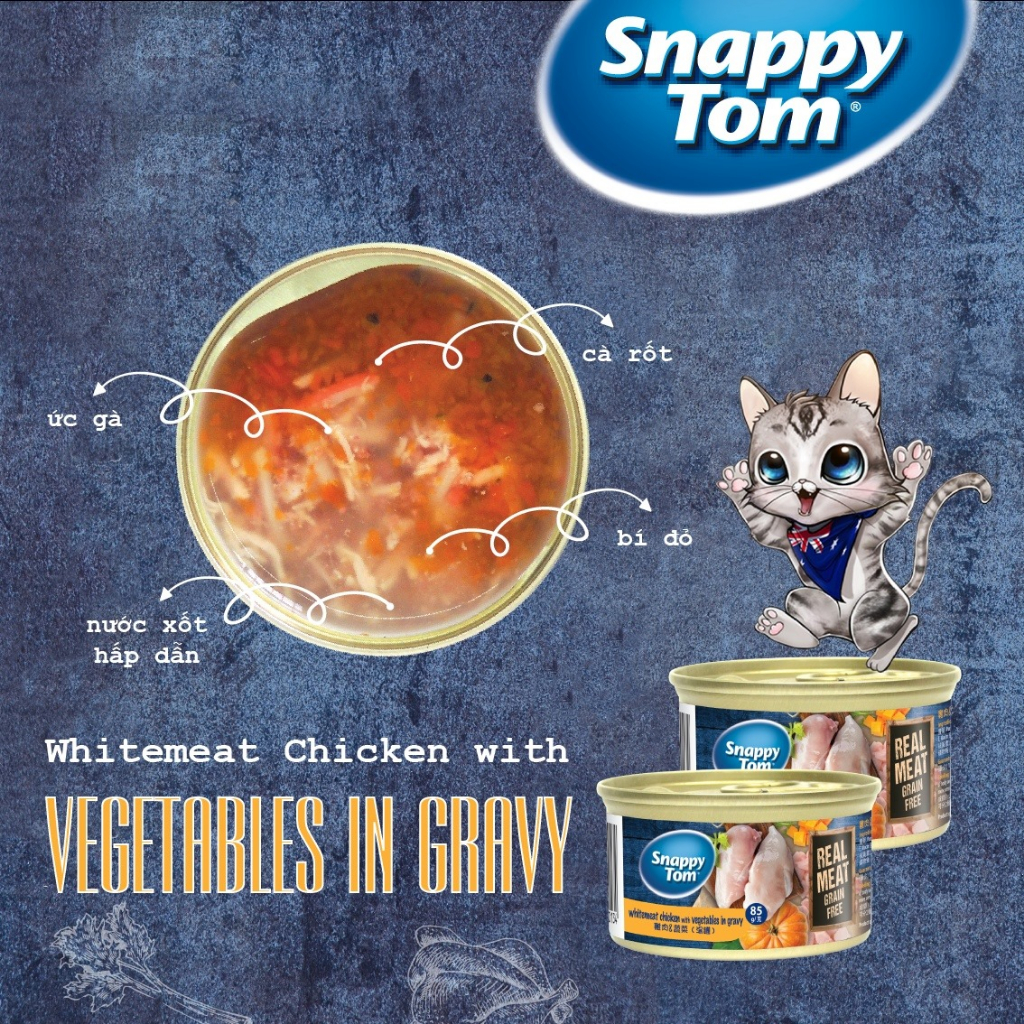 Snappy Tom Premium 85gr - Pate Cao Cấp Giành Cho Mèo Trưởng Thành & Mèo Con