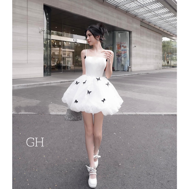 đầm thiết kế cao cấp hoạ bồng ( ảnh thật + video)