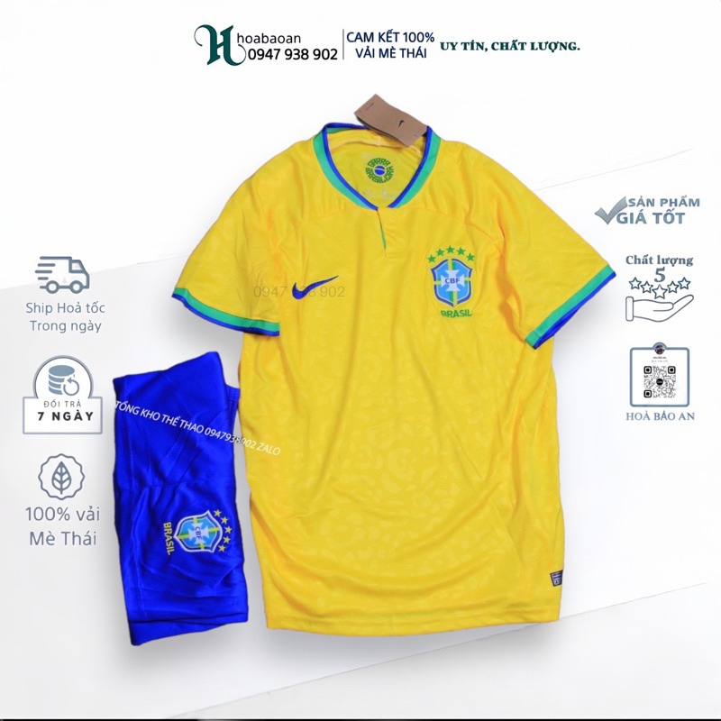 BỘ QUẦN ÁO BÓNG ĐÁ ĐT BRAZIL CAO CẤP MỚI NHẤT 2022