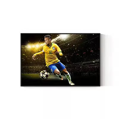 Tranh Cầu Thủ Siêu Sao Bóng Đá Tráng Gương Treo Tường Neymar và Mbappe Halan Treo Tường Decor Phòng Khách
