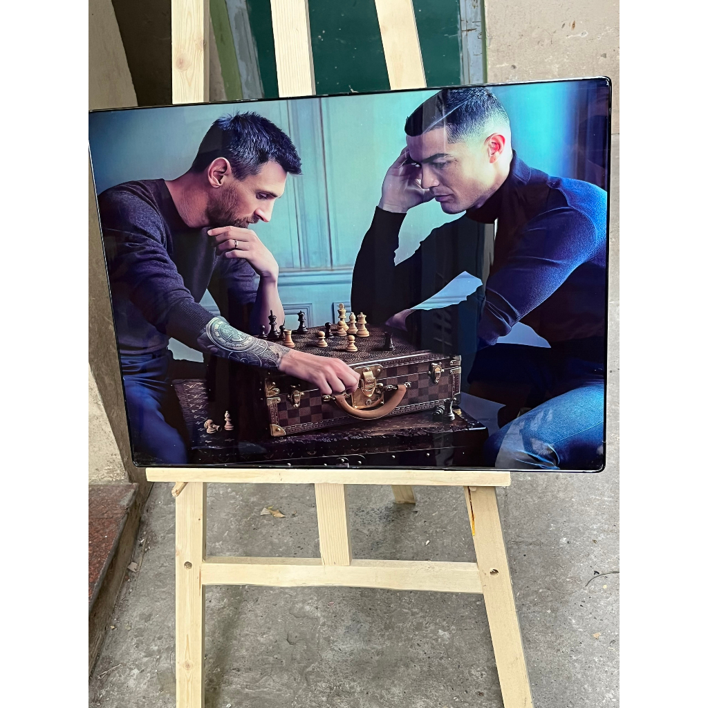 Tranh Cầu Thủ Siêu Sao Bóng Đá Tráng Gương Treo Tường Neymar và Mbappe Halan Treo Tường Decor Phòng Khách