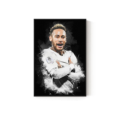 Tranh Cầu Thủ Siêu Sao Bóng Đá Tráng Gương Treo Tường Neymar và Mbappe Halan Treo Tường Decor Phòng Khách