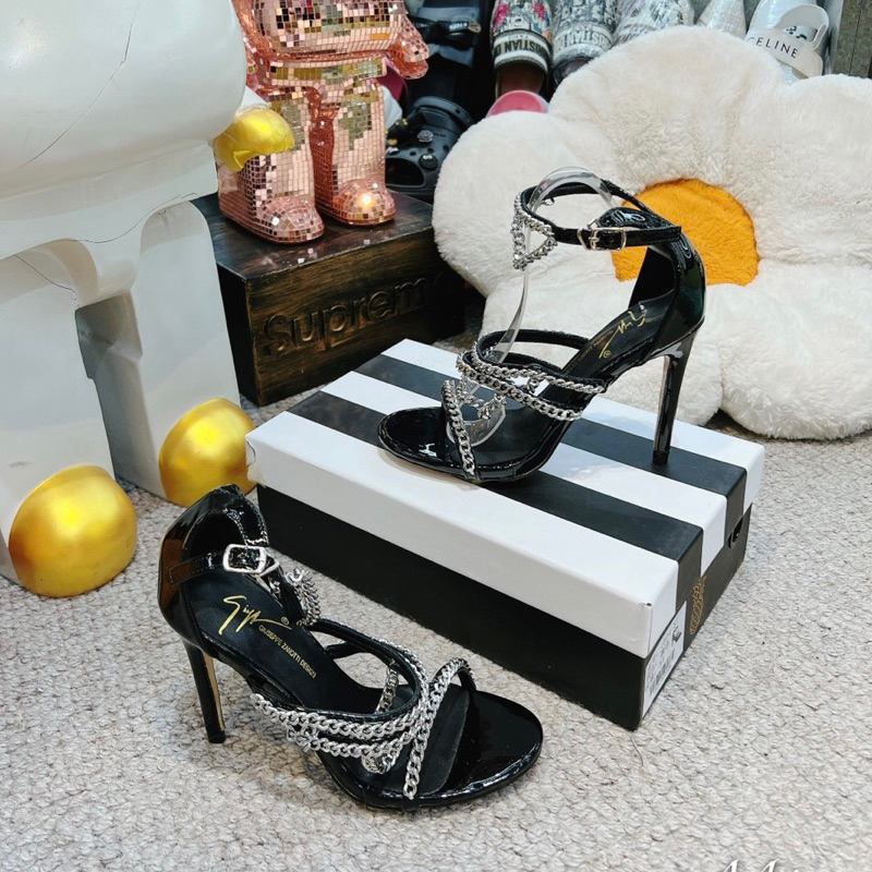 Sandal cao gót quai xích qccc fullbox