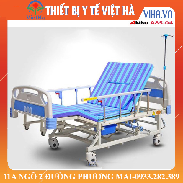 GIƯỜNG BỆNH ĐA NĂNG AKIKO A85-04 - GIƯỜNG Y TẾ 4 TAY QUAY CAO CẤP