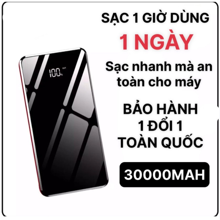 PIN DỰ PHÒNG LCD MẶT GƯƠNG CÓ HIỂN THỊ 28000MAH SẠC SIÊU NHANH