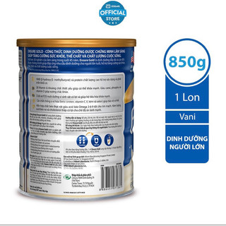 Sữa bột Ensure vị vani 850g (date mới)