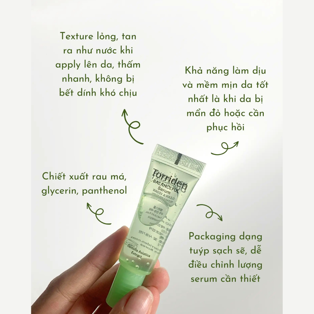 Tinh chất làm dịu da Torriden Balanceful Serum chiết xuất rau má