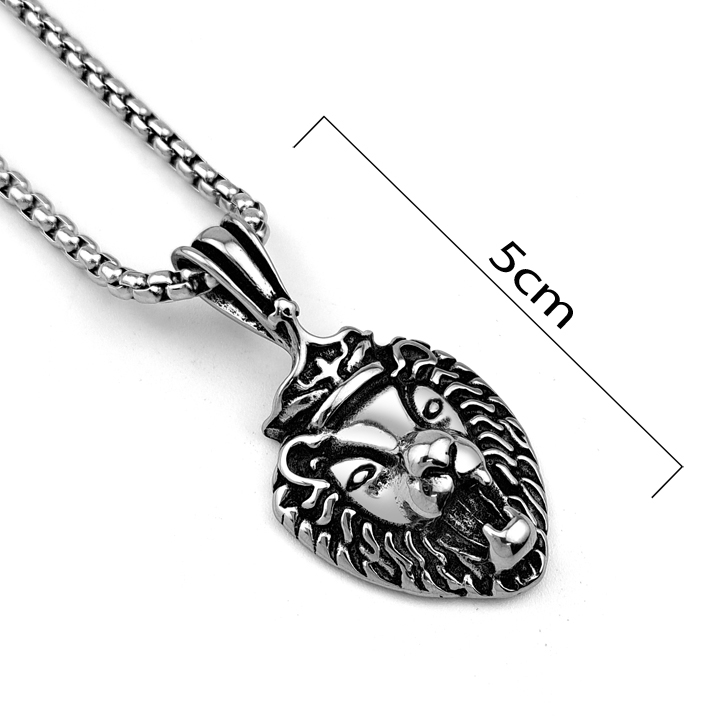 Dây chuyền nam inox kèm mặt vua sư tử cao cấp cá tính thép không gỉ- DCMQC01