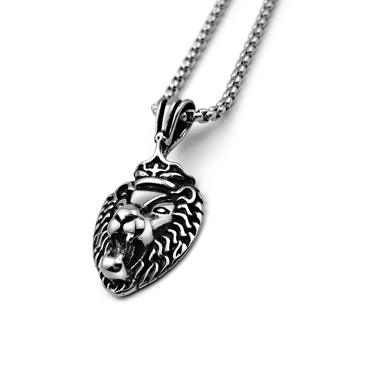 Dây chuyền nam inox kèm mặt vua sư tử cao cấp cá tính thép không gỉ- DCMQC01