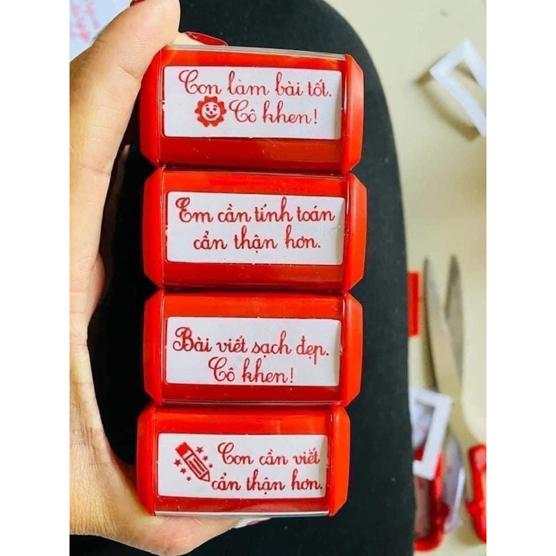 Dấu mộc nhận xét (bộ dấu nhận xét mực đỏ)