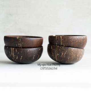 Bát Chén Gáo Dừa Muỗng gỗ mun