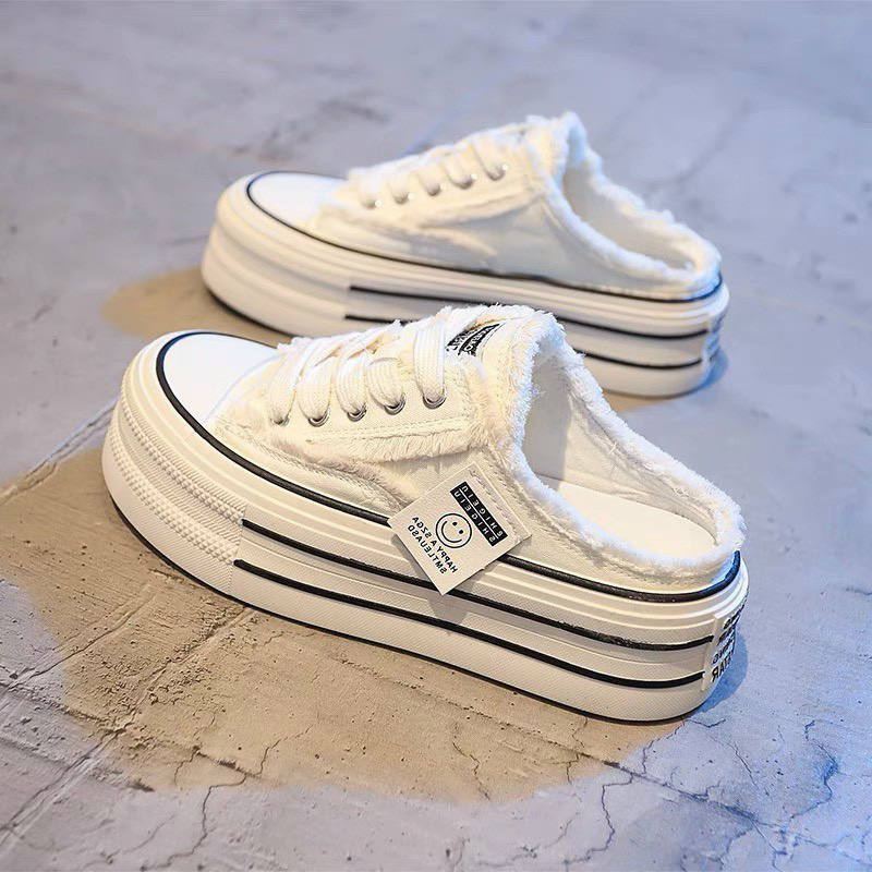 Giày bata nữ sục vải đế độn 5 phân hàng Quảng Châu