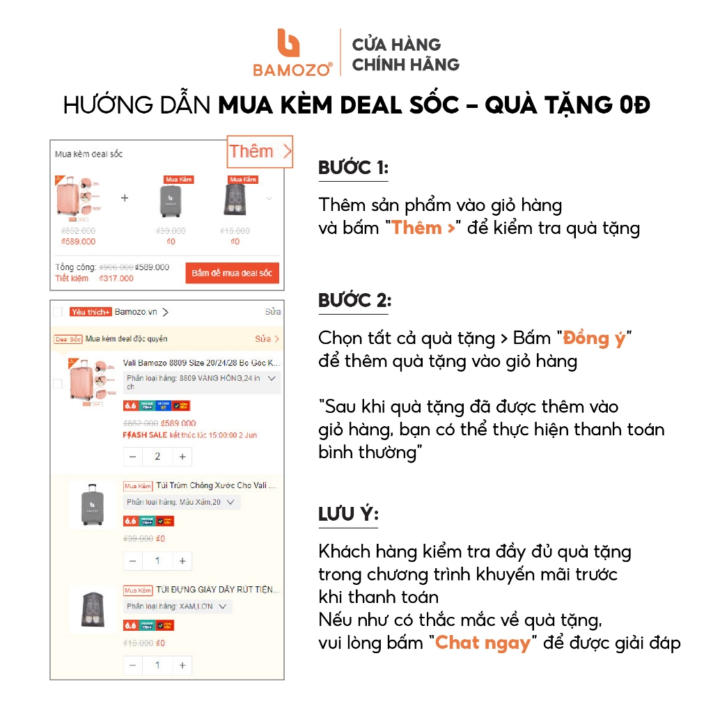 Vali Du Lịch Size 24 Inch BAMOZO 8801 Vali Kéo Nhựa Được Bảo Hành 5 Năm